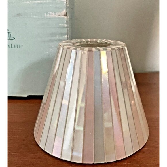 PartyLite Retired Mosaic Shade #P9216 w Original Box – Elegant Iridescent Finish - Picture 1 of 9